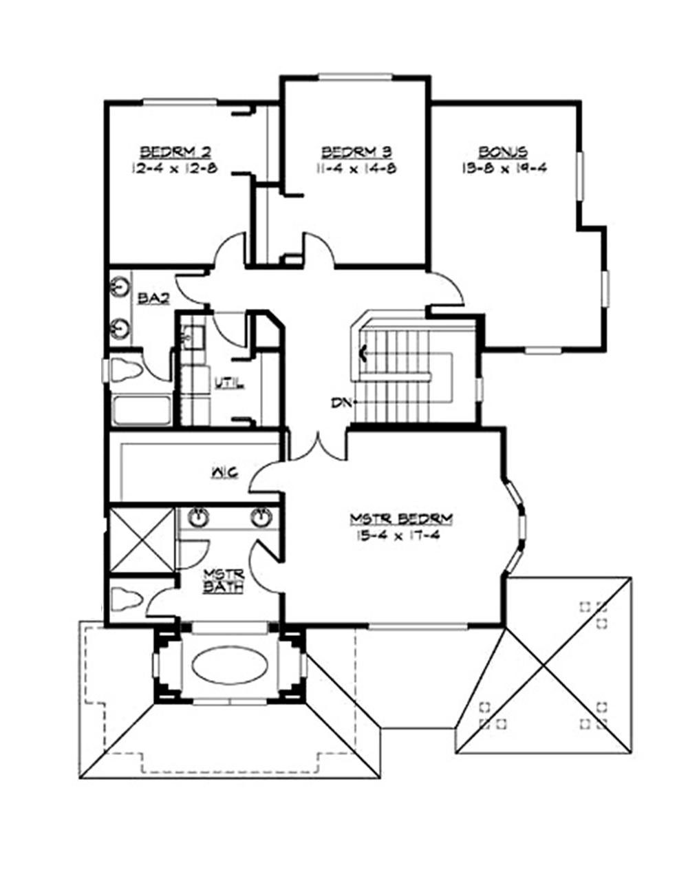 Floor Plan Second Story of Ranch Plan #115-1413